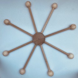 Mobile Stern aus Buchenholz
 Anzahl der hölzernen Stäbe-8 Durchmesser-46 cm