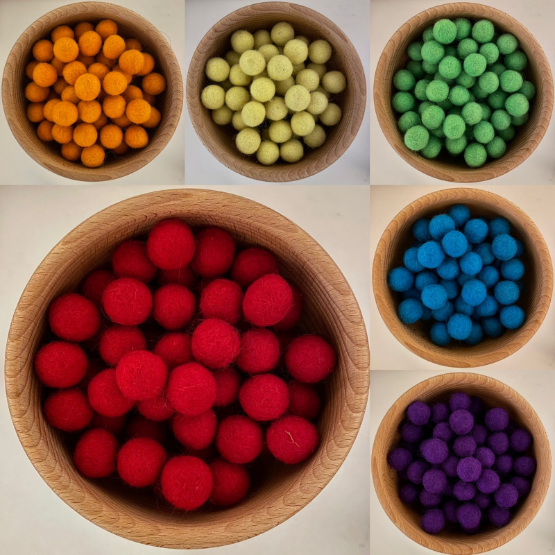 Wool Felt Balls - Mix and Match - 2CM Wool Felt Balls - Size approx. 2CM -  Colorful Felt Balls - 2CM Felted Balls - 2CM - Choose Your Colors