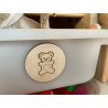 Wooden labels for toys storage for the children's room